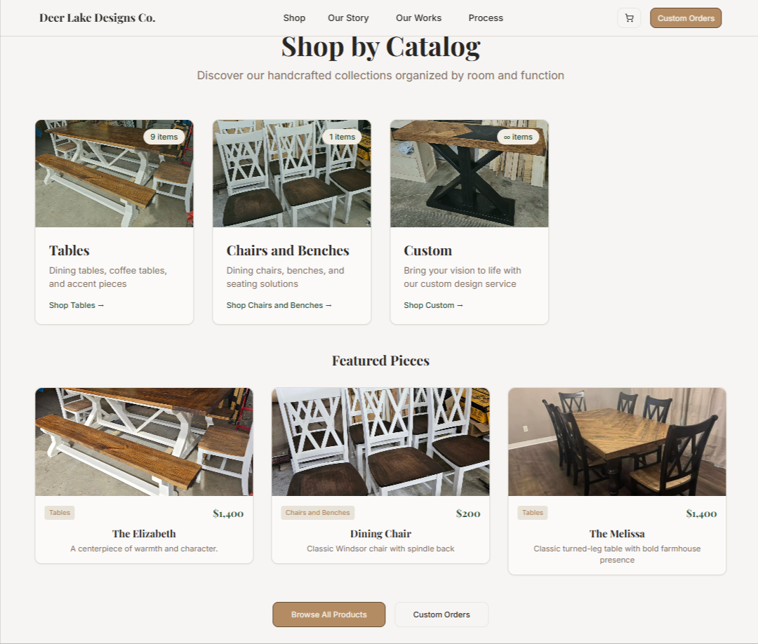 Deer Lake Designs E-commerce